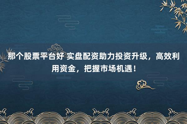 那个股票平台好 实盘配资助力投资升级，高效利用资金，把握市场机遇！