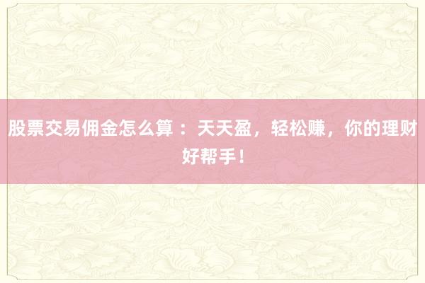 股票交易佣金怎么算 ：天天盈，轻松赚，你的理财好帮手！