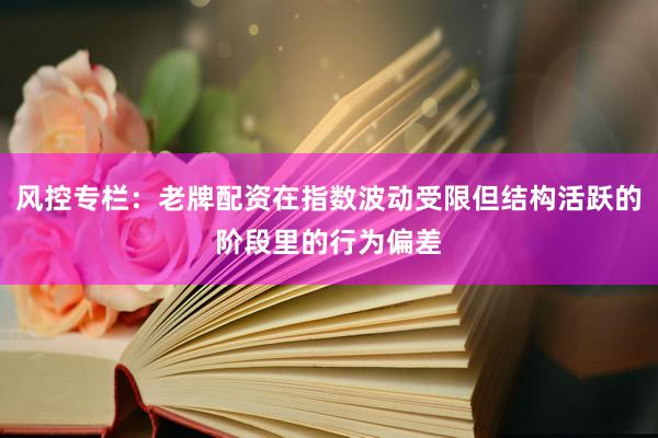 风控专栏：老牌配资在指数波动受限但结构活跃的阶段里的行为偏差